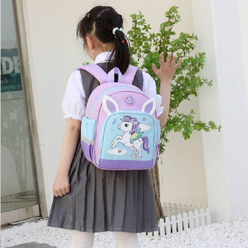 Cute Cartoon Design Kids Backpack Nylon Material For Boys And Girls School Bag