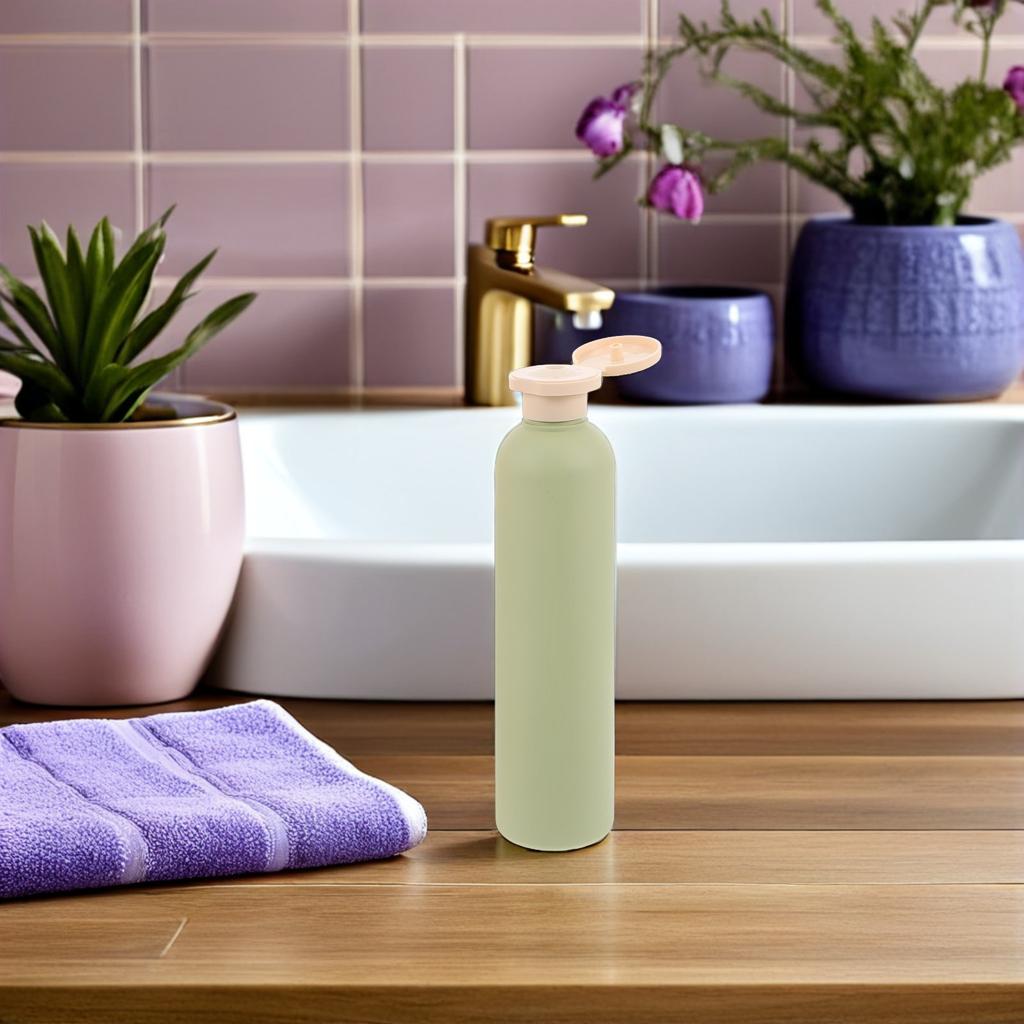 4Pcs Aesthetic Avocado Green Travel Bottle Set 260Ml Empty Squeeze Containers Portable Refillable Toiletry Bottles for Gym