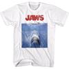 Jaws Poster Blue White Adult T-Shirt