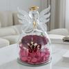 Glass cover eternal flower, little angel eternal rose, Christmas and Valentine's Day gift glass cover ornament