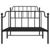 Bed Frame with Headboard and Footboard Metal Black 100x200 cm