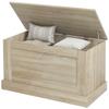 Storage Chest Toy Box With Safety Hinge For Living Room Wooden 80 X 40 X 45 Cm Natural Wood