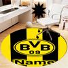 Custom Name Borussia Dortmund Printed Round Rug Carpet Chair Rug Area Rug Entryway Doormats,for Office Chair Living Room Bedroom Kitchen Room.