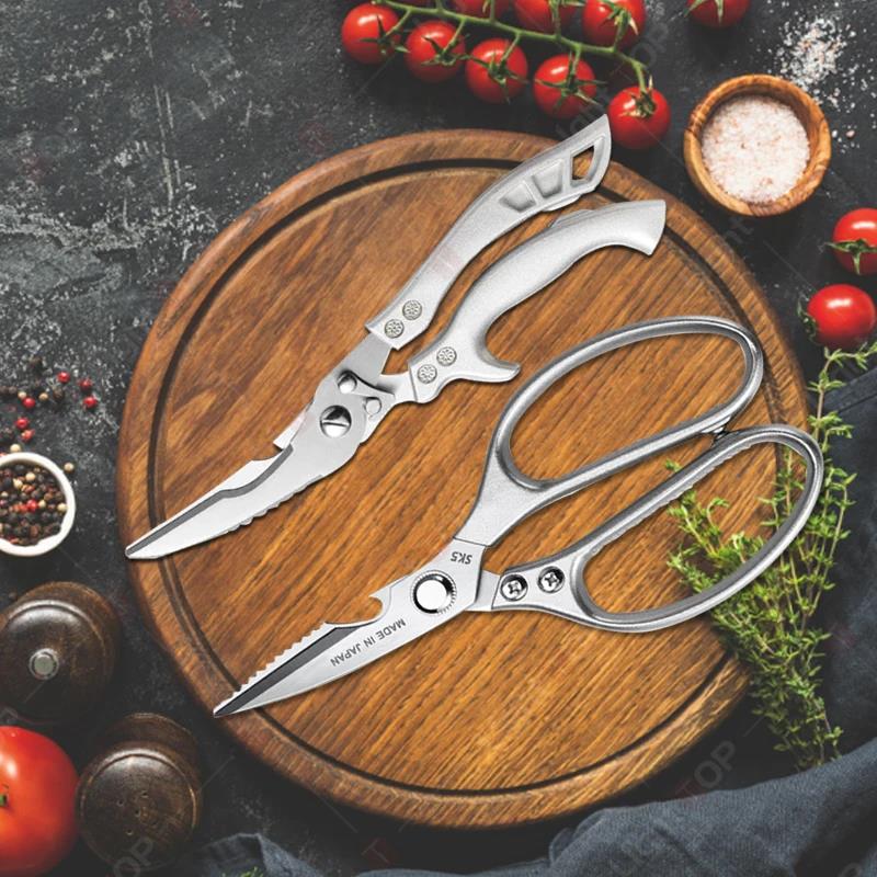 Kitchen Scissors Set Stainless Steel Chicken Bone Scissor Multifunctional Scissors Fish Scales Duck Meat Shear Cooking Tool5