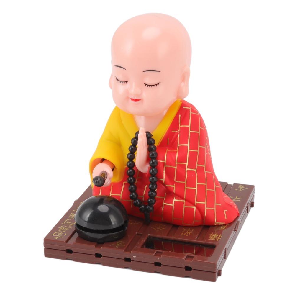 Plastic Solar Monk Dashboard Figurine Auspicious Desktop Monk Decor Living Room Table Decoration