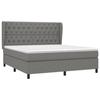 Lit avec matelas - Maison Exclusive - 160x200cm - Tête de lit réglable - Gris foncé - Ressorts ensachés
