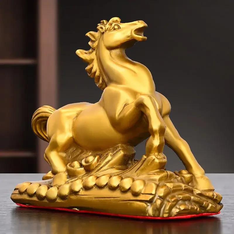 Медные ornaments Счастливая Лошадь К Успеху Бегущая Лошадь Декор для Дома Кабинета Рабочего Стола