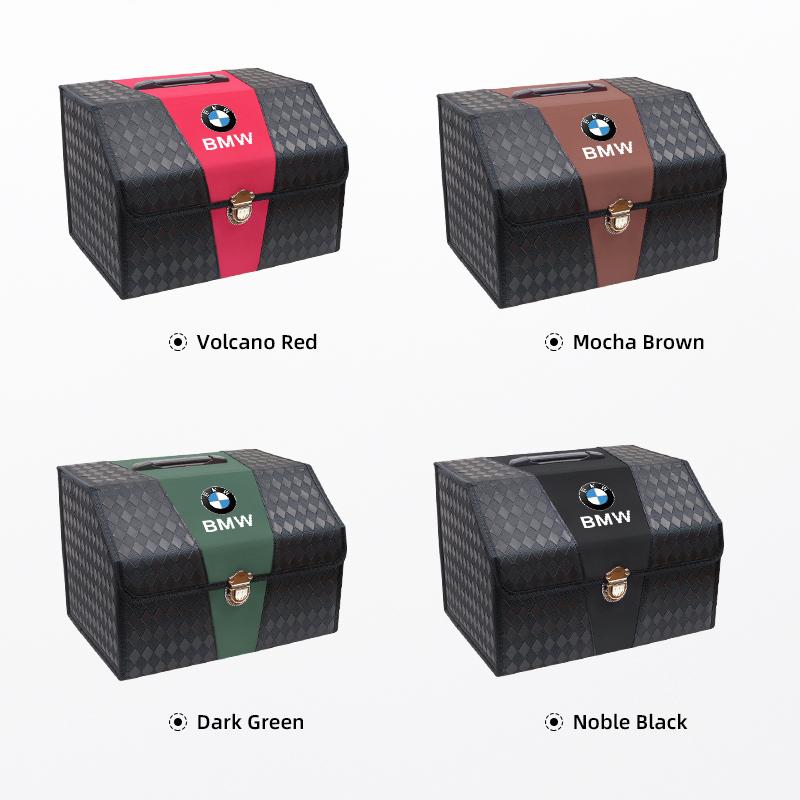 DKHN5 Carbon Fiber Leather Car Storage Box Leather Auto Trunk Organizer Stickers For BMW X1 X2 X3 X5 X4 X6 X7 G30 G20 G32 G11 G12 F40