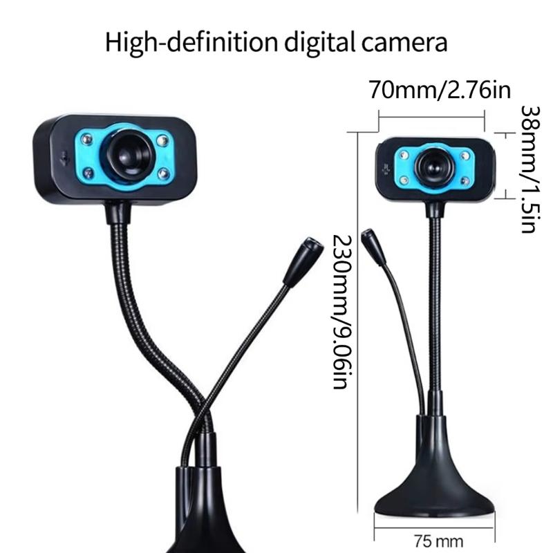 Веб-камера Webs Camera с микрофоном USB Веб-камера для ПК Компьютера Ноутбука Настольного компьютера Видеоконференций Онлайн-занятий