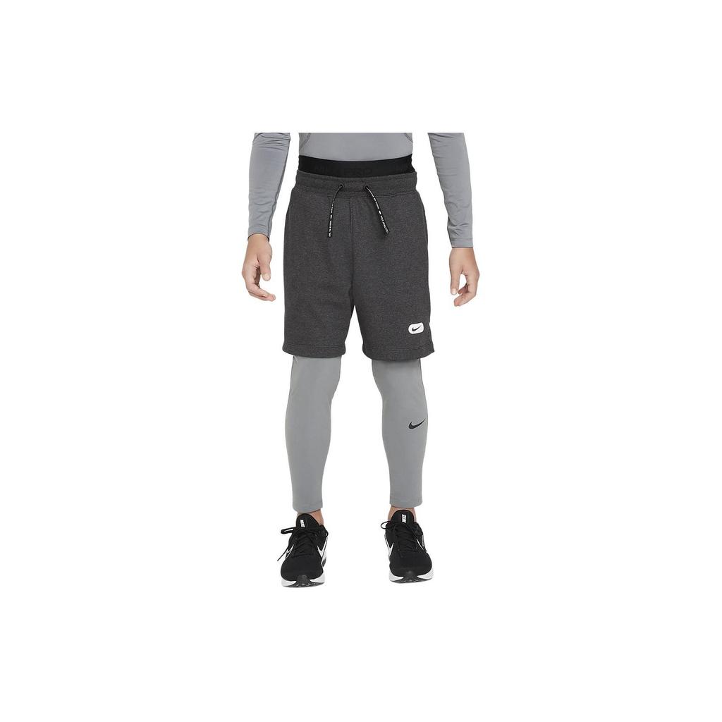 Nike Pro Dri-FIT Однотонные Леггинсы с Завышенной Талией Свободного Прямого Кроя Детские Леггинсы Дымчато-Серый FJ6821-084