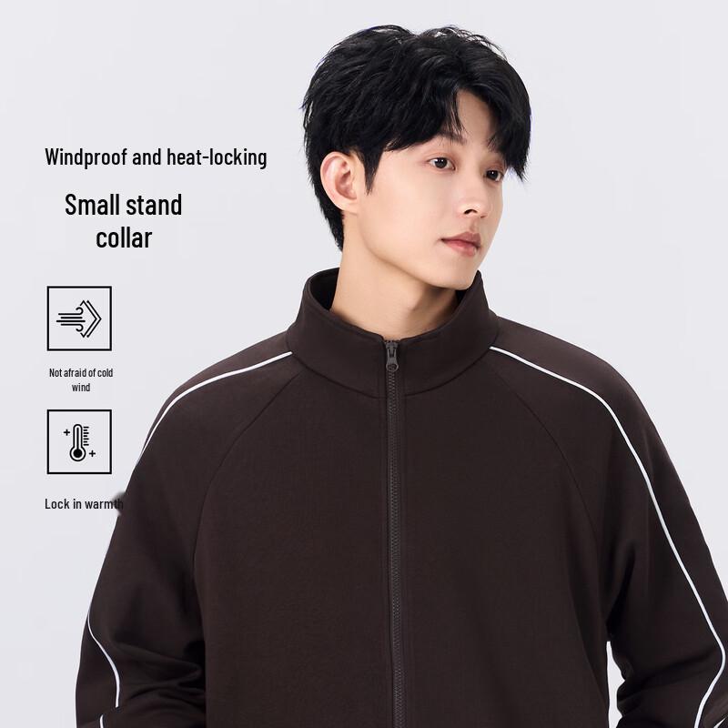 MINISO Men's Stand Collar Colorblock Zipper Jacket