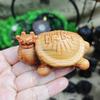 Деревянная Резная Чемпион Милая Черепаха Ручная Фигурка-Цельное Дерево Резная Питомник Мультяшное Украшение Автомобильная Подвеска
