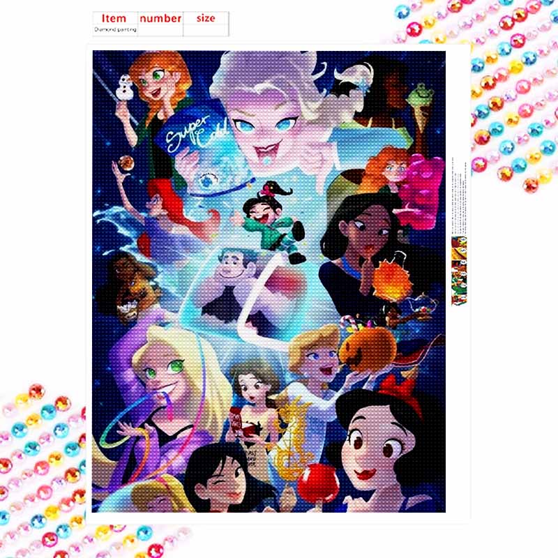 Disney Набор для алмазной мозаики Классические принцессы Диснея Декор для дома Поделка Идеальная идея для подарка Алмазное искусство