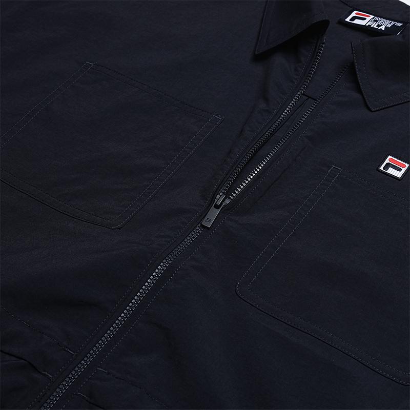 Fila Платье-рубашка с коротким рукавом, однотонное, тканое, удобное, простое, женское, F11W638308FDB