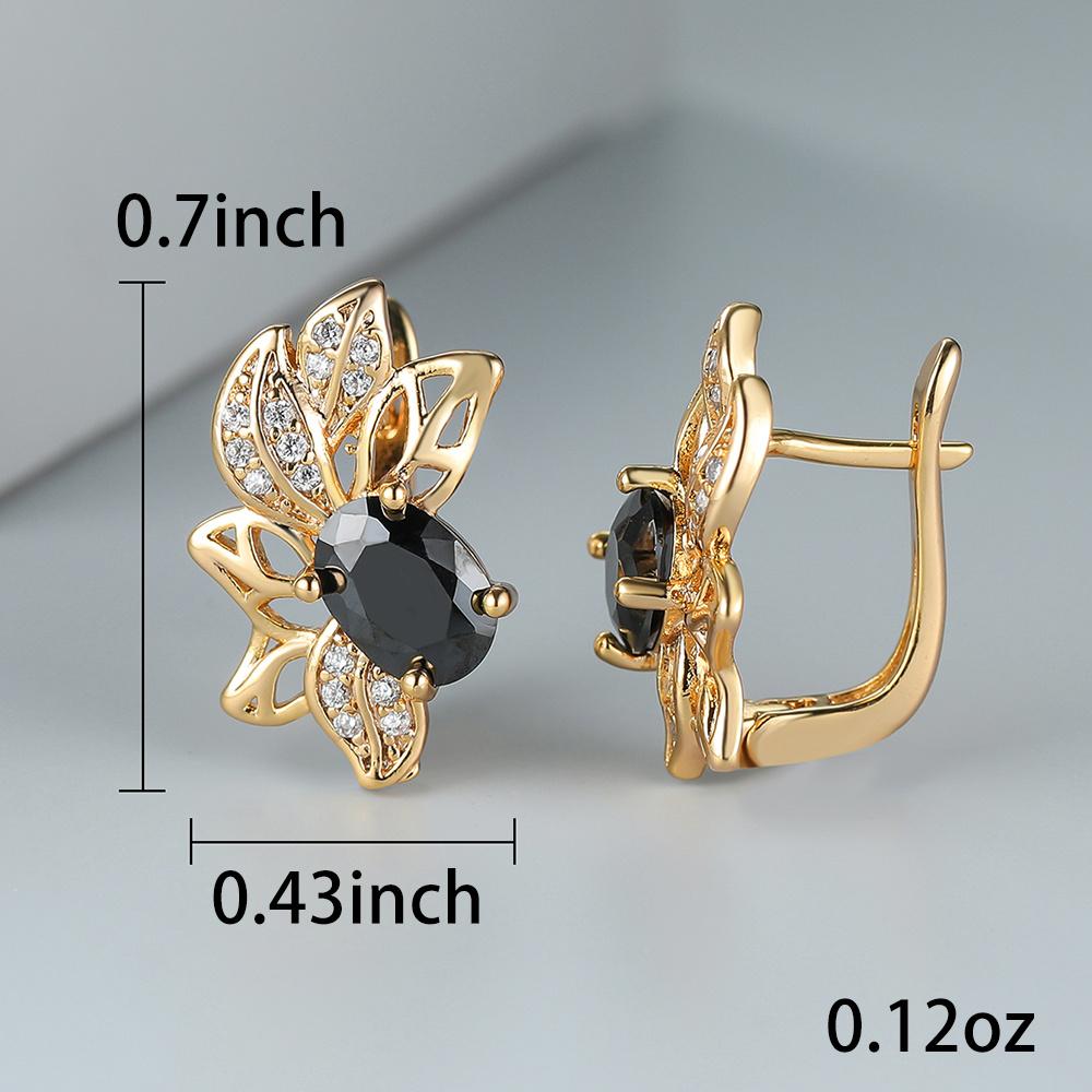 Серьги-капли золотого цвета для женщин, черные серьги с цветком циркона, винтажные серьги для невесты, свадебные украшения, подарок для вечеринки