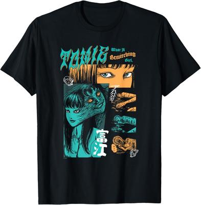 Футболка с принтом Junji Ito Tomie Orange and Aqua Zine Collage Horror Manga