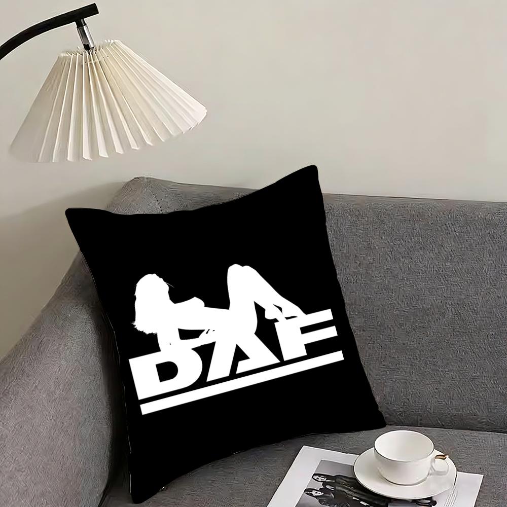 DDAF Truck Logo Cushion Cover Pillowcase Comfort Sofa Bed Silky Elegant Invisible Zipper Decorative Cushion Cover
