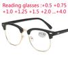 Металлические очки для чтения с полуободковой оправой, пресбиопические, мужские, женские, очки для дальнозоркости с диоптриями от +0.5 +0.75 +1.0 +1.25 до +4.0
