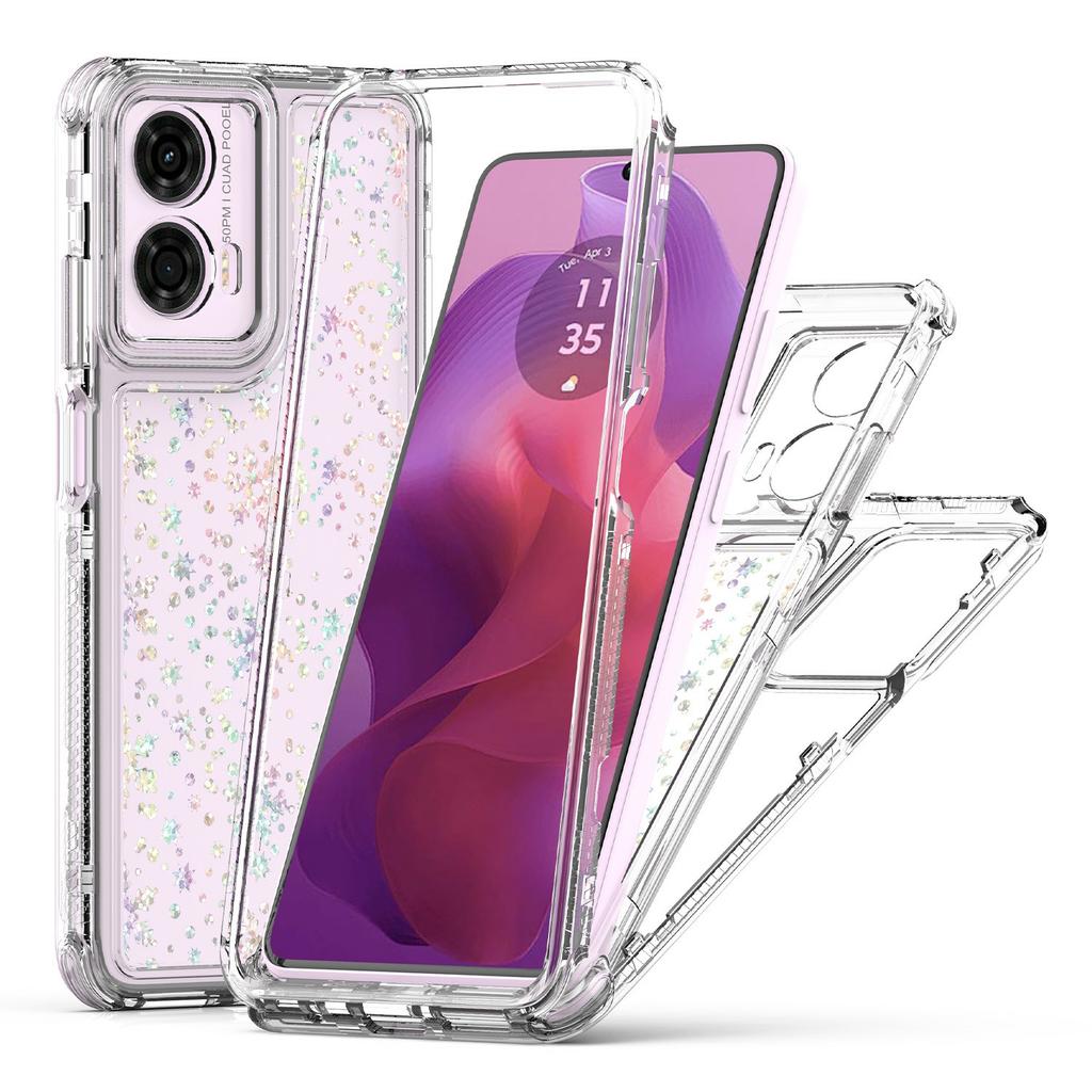 Прозрачный чехол для Motorola Moto E14 4G/G24 4G/G04 4G/G04s 4G с точными вырезами, акриловая ТПУ накладка на телефон с лазерной печатью