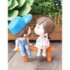 Kissing Couple On Bench Resin Showpiece Couple Miniatures Valentine Gifts for Girlfriend Boyfriend Wife Husband Valentines