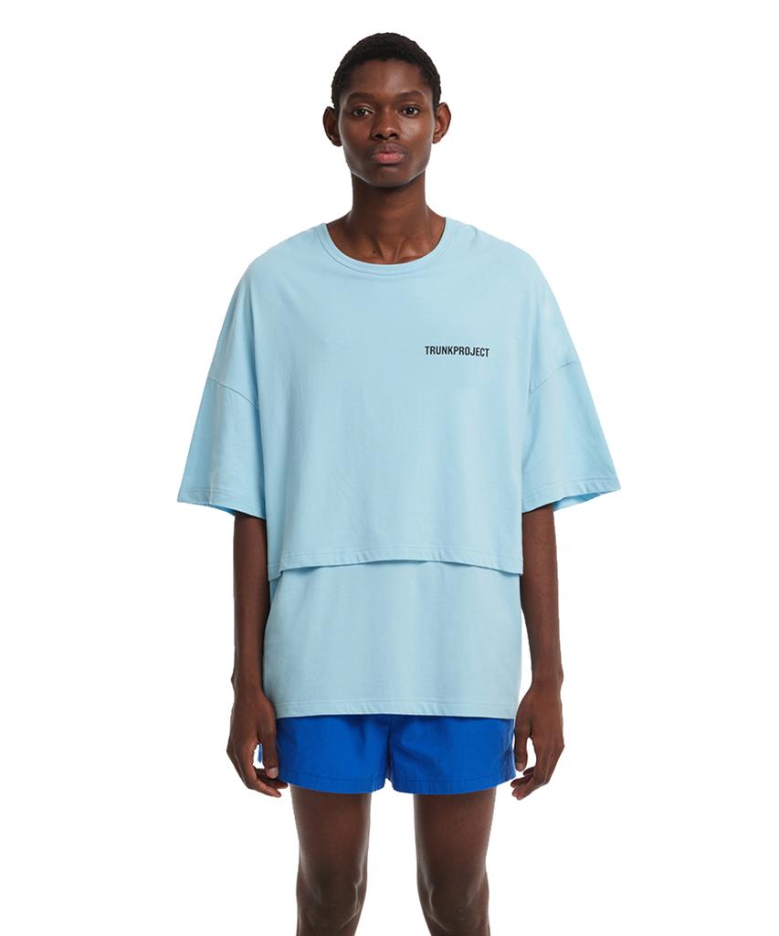 TRUNK PROJECT Layered T-Shirt_Blue