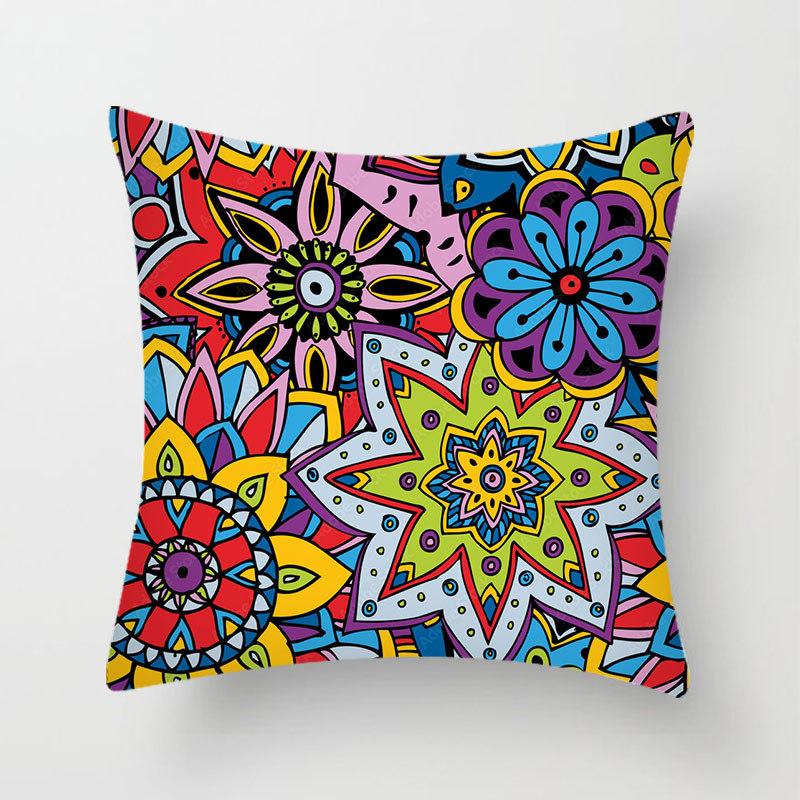Стежка Красочный Принт Мандалы Наволочка Спальня Диван Подушка Персиковая Кожа Наволочка Домашняя