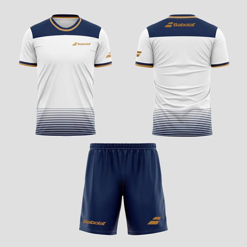2025 New Men's Summer Tennis Breathable Set, Fast Drying Badminton Loose Set, Men's T-shirt and Short Sleeved Shorts Set, Lightw