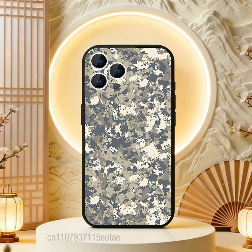Камуфляж Камо Военный крутой Чехол для телефона Для iPhone 17,16,15,14,13,12,11,Pro,Max,Plus,E,Air,Mini Черный Ударопрочный Funda Чехол