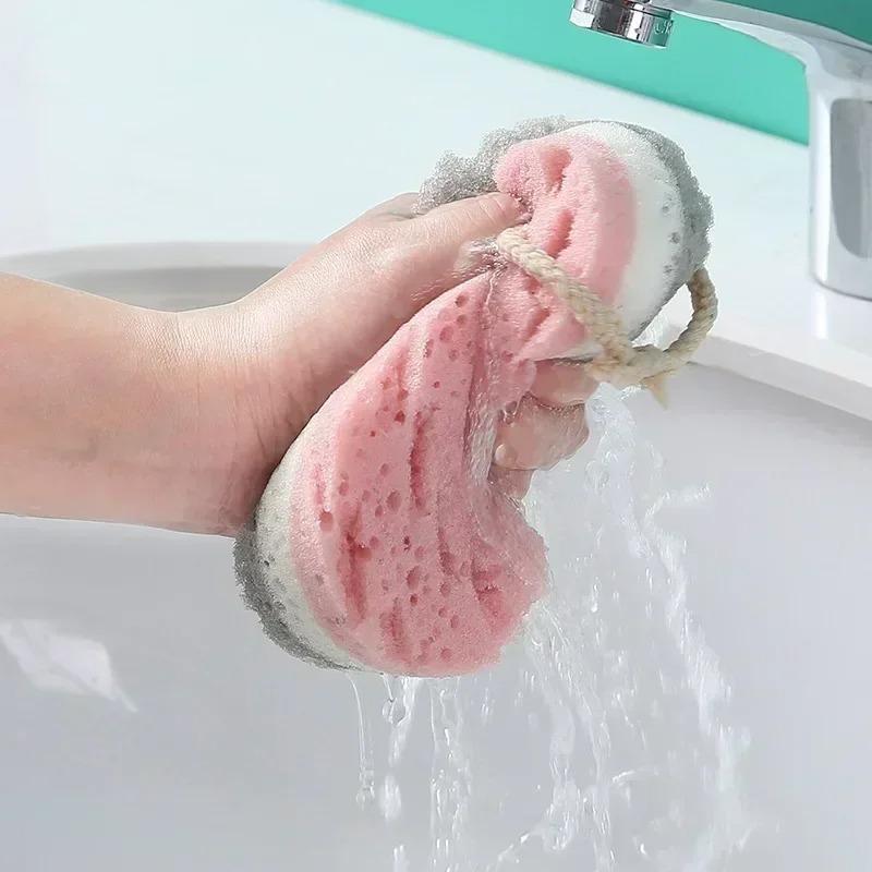 Colorful Three-layer Sponge Bath Sponge Massage Brush Thickened Adult Hanging Foaming Scrubbing Towel Exfoliating Bath Sponge