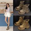 Thick-soled Leather Martin Boots Women's 2025 Autumn New Casual Fashion Versatile Retro Short Boots Big Head Medium Women's Boots
