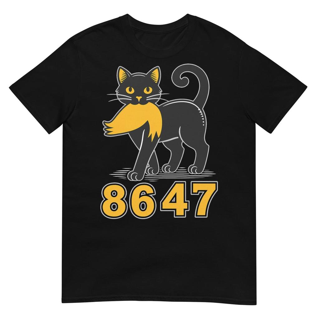 86 47 Black Cat Vintage Funny Mystery Numbers Cat Lover T-Shirt
