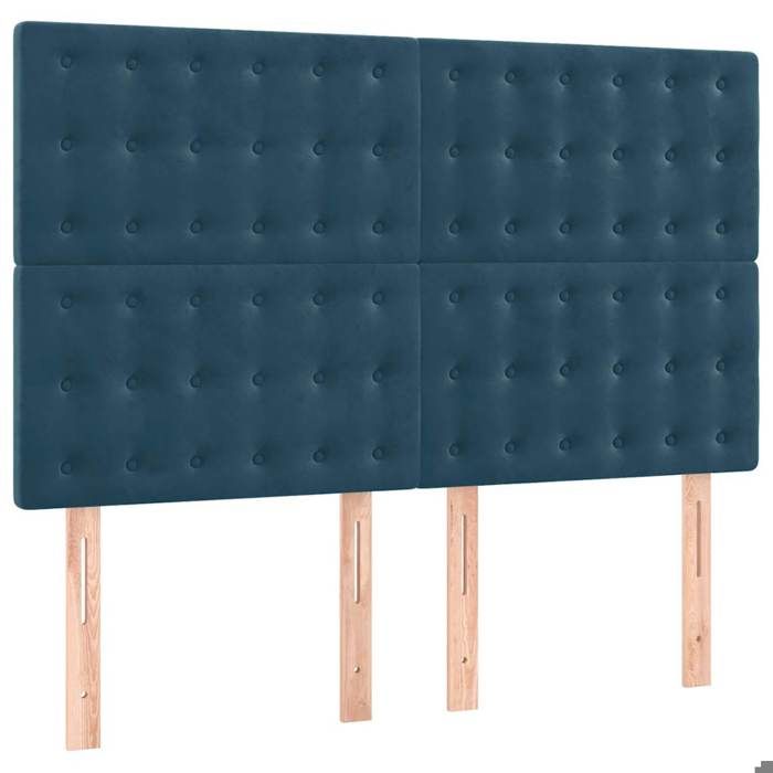 Maison Exclusive - Tête de lit Bleu foncé 144 x 5 x 118/128 cm Velours