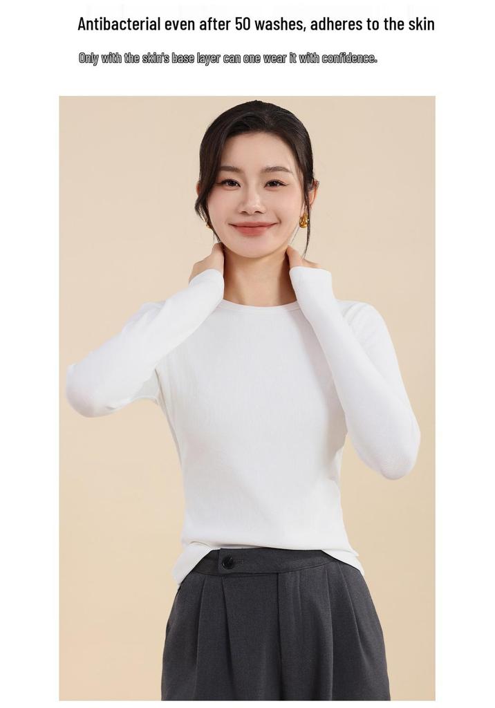 Women's Fall/Winter Self-Heating Slim Fit Round Neck Knit Base Layer Sweater