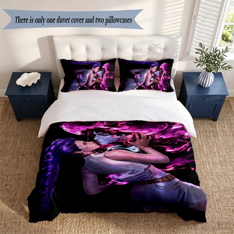 rujinu 3‑Piece Bedding Set Soft Microfiber Duvet Cover Pillowcases Comfortable Bed Linen for Bedroom Decoration