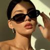 Small Frame Sunglasses Man Glasses Male Fashion Shades Oval Mirror for Women Advanced Jelly Color Sunscreen Glasses