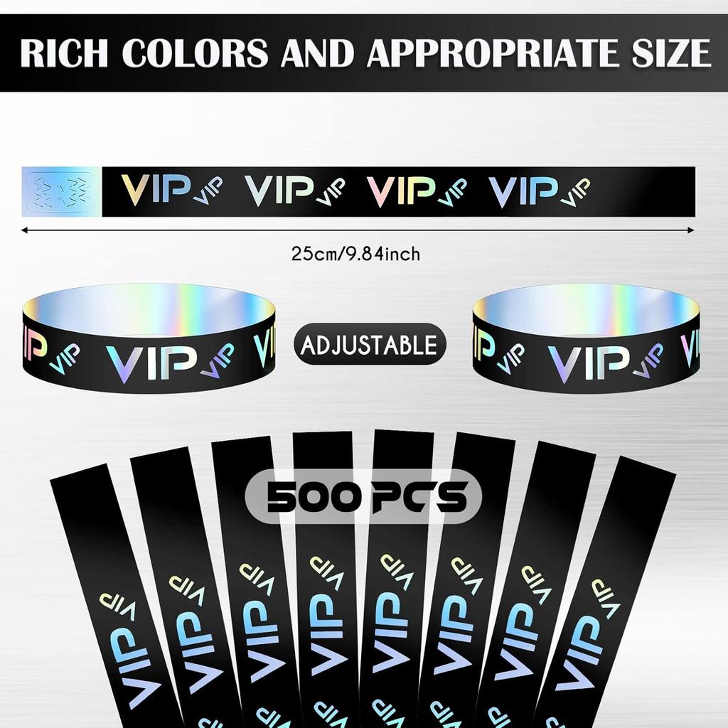 Teling 500 шт. VIP Пластиковые браслеты-браслеты Вечеринка для мероприятий VIP Браслеты Пластиковые браслеты Водонепроницаемые браслеты на руку для