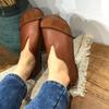 2024 Leisure Retro Simple Genuine Leather Bean Women's Shoes Handmade Genuine Leather Women's Shoes Soft Flat Bottom Round Head