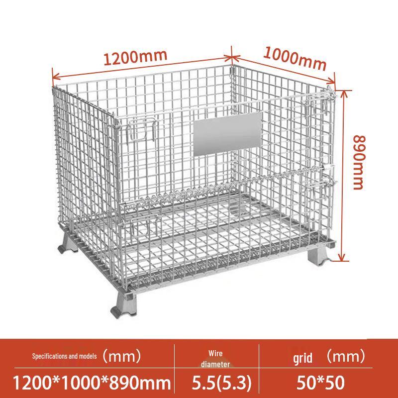Movable Foldable Metal Storage Cage for Warehouse and Workshop Logistics
