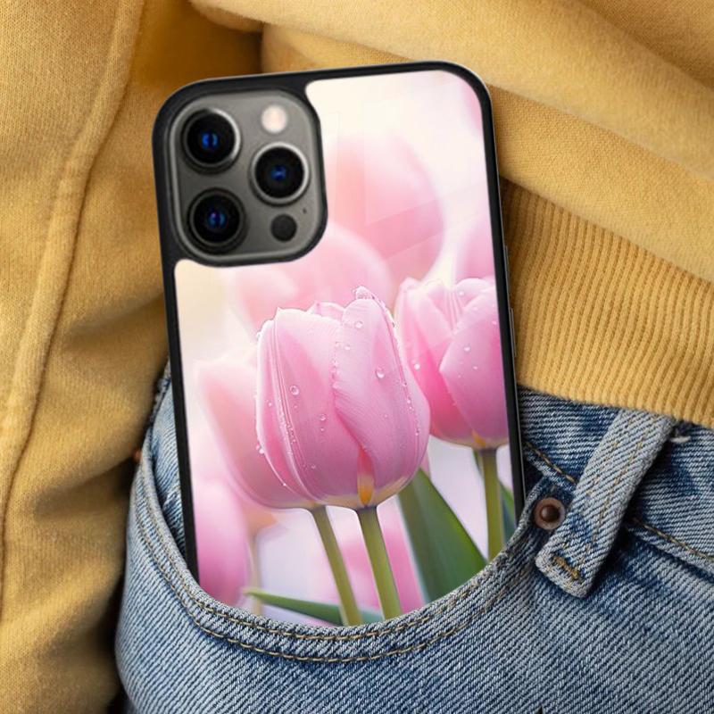 Tulip Flower 2 Soft Phone Case for iPhone 17 Air 16e Pro max 15 Pro 13 14 Plus 11 12 MagSafe Magnetic Coque