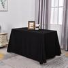 Tablecloth Solid Color Design Wrinkle-Resistant Lace Detail Conference Room Table Cover Business Home Table Decor