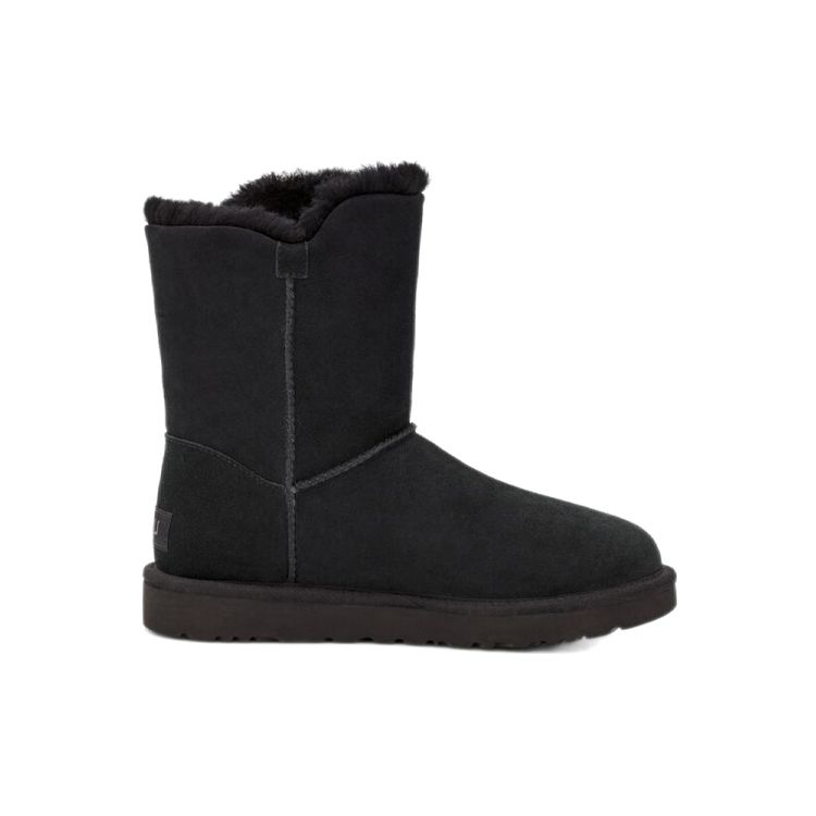 UGG Bailey Snaps Warm Durable Shock Absorbing Non-Slip Simple Comfortable Plush Mid-Calf Snow Boots Women Boots Black 1127151-BLK