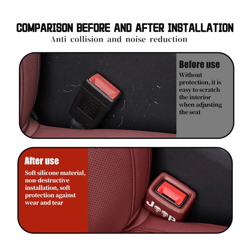 For Jeep Car Logo Seat Belt Buckle Protective Cover Safety Belt Clip Case Accessories Grand Cherokee Patriot Renegade Compass AJT1