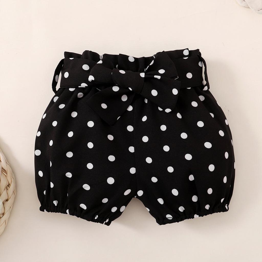 0-18 Months Toddler Baby Girl 3PCS Set Rabbit Print T-shirt+Polka Dots Shorts+Headwear Fashion Lovely Infant Baby Girl Outfit