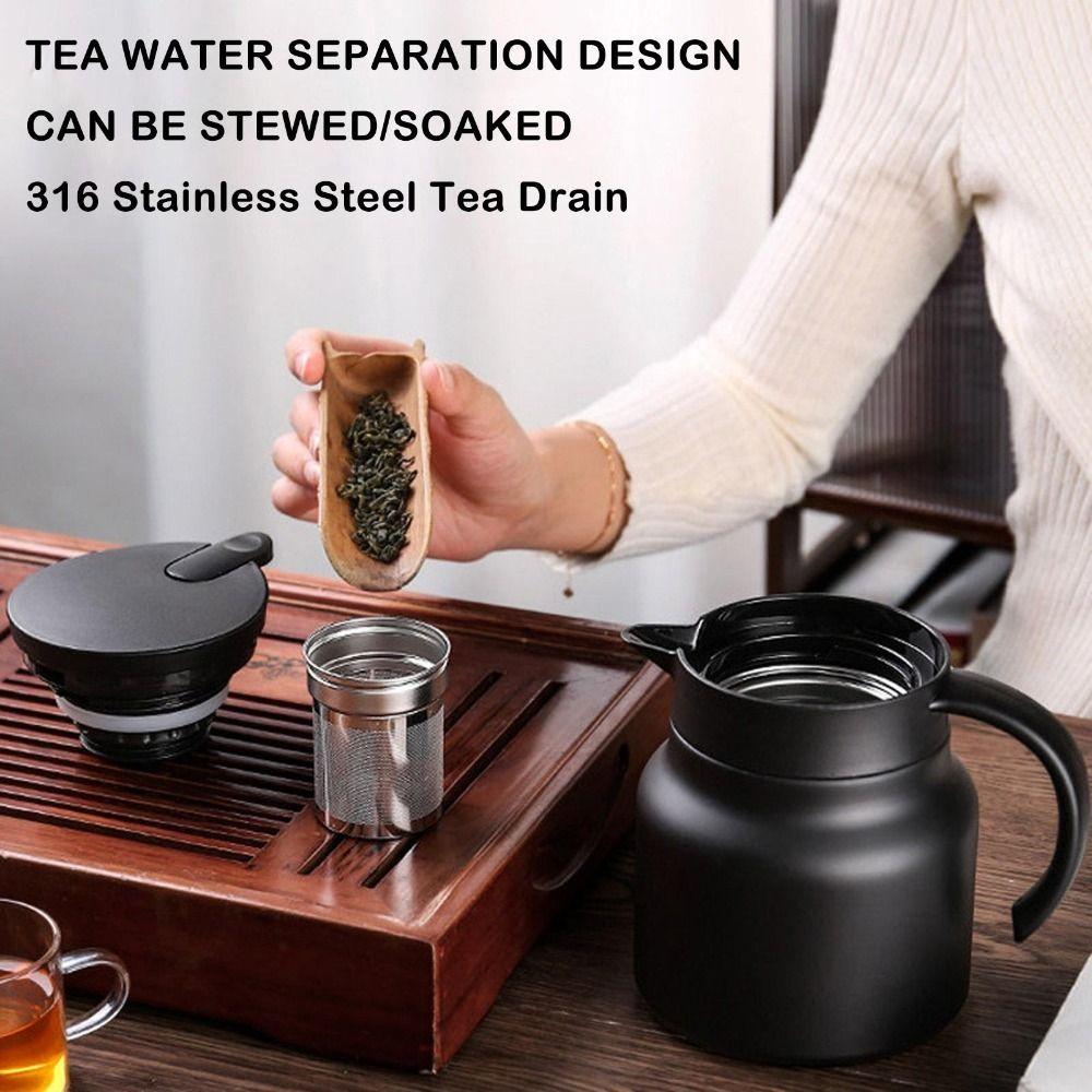 1000ml Coffee Pot Stainless Steel Tea Pot Portable Stewing Teapot for Home Use