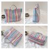 Efficient Striped Tote Bag Large Capacity Shoulder Handbag for Travel Needs