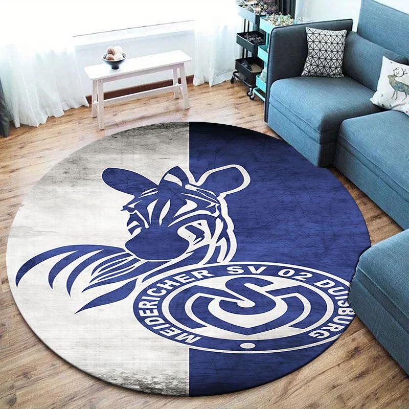MSV Duisburg Round Area Rug,Carpet Rug for Living Room Bedroom Sofa Playroom Decor,Non-slip Floor Mat