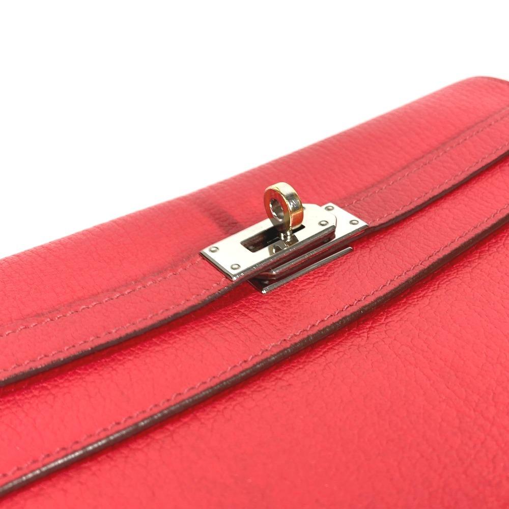 HERMES Kelly wallet Long wallet Long Wallet Chevre RedBased/SilverHardware