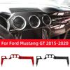 For Ford Mustang GT 2015- Accessories Carbon Fiber Interior Car Dashboard Panel Cover Trim Sticker Decal Decoration Frame