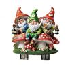 Gnome Family On Turtle Garden Stake Outdoor Acrylic Gnome Turtle Figurine with Stake for Lawn Patio Balcony Yard Decor