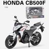 Масштаб 1/10 Welly HONDA CB500F, модель мотоцикла из сплава, литье под давлением, металлические игрушечные транспортные средства, модель мотоцикла, коллекция высокой имитации, детские подарки